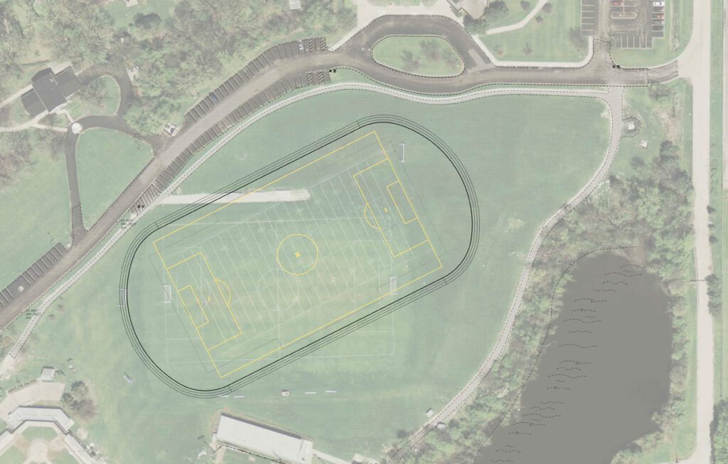 Drawing of Practice Track and Turf Field